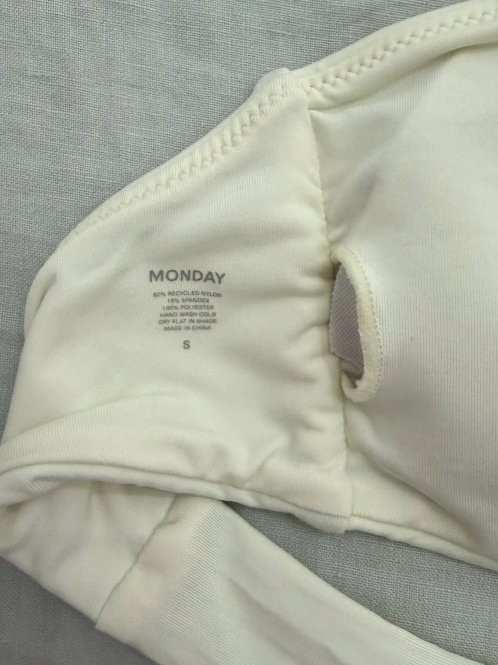 Monday Swimwear Cream Bandeau Bikini Top